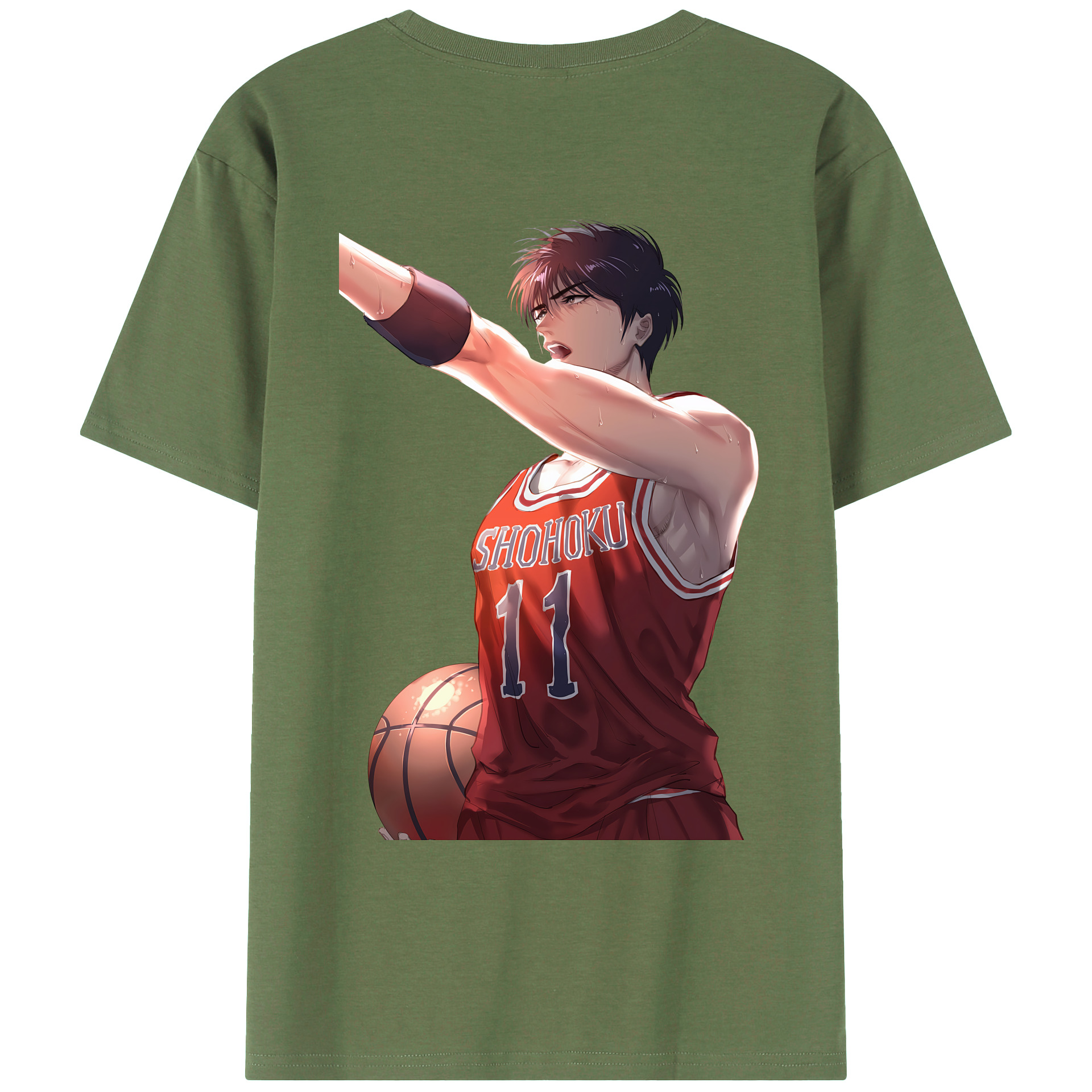 （画像用） SLAM DUNK／スラムダンク 綿100％ メンズ半袖Tシャツ（バックプリント） 通気性